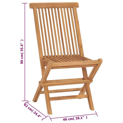 Chaises de jardin pliables lot de 4 Bois de teck massif