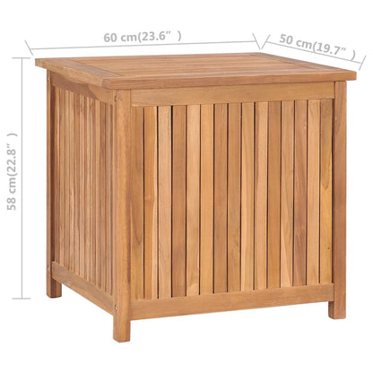 Boîte de rangement de jardin 60x50x58 cm Bois de teck solide