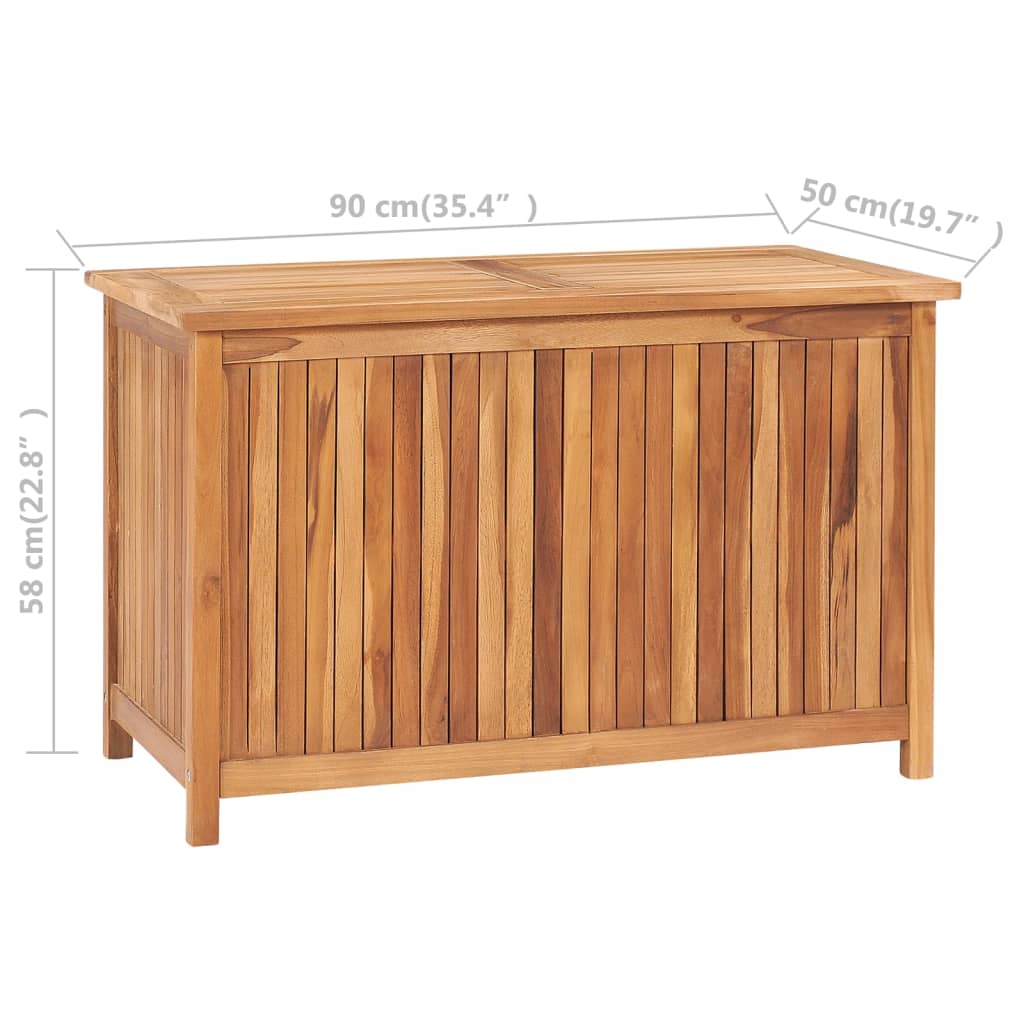 Boîte de rangement de jardin 90x50x58 cm Bois de teck solide