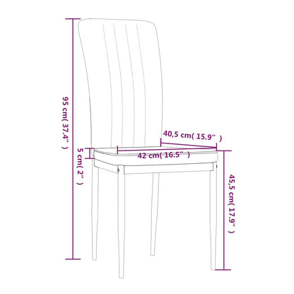 Chaises à manger lot de 2 Gris foncé Velours