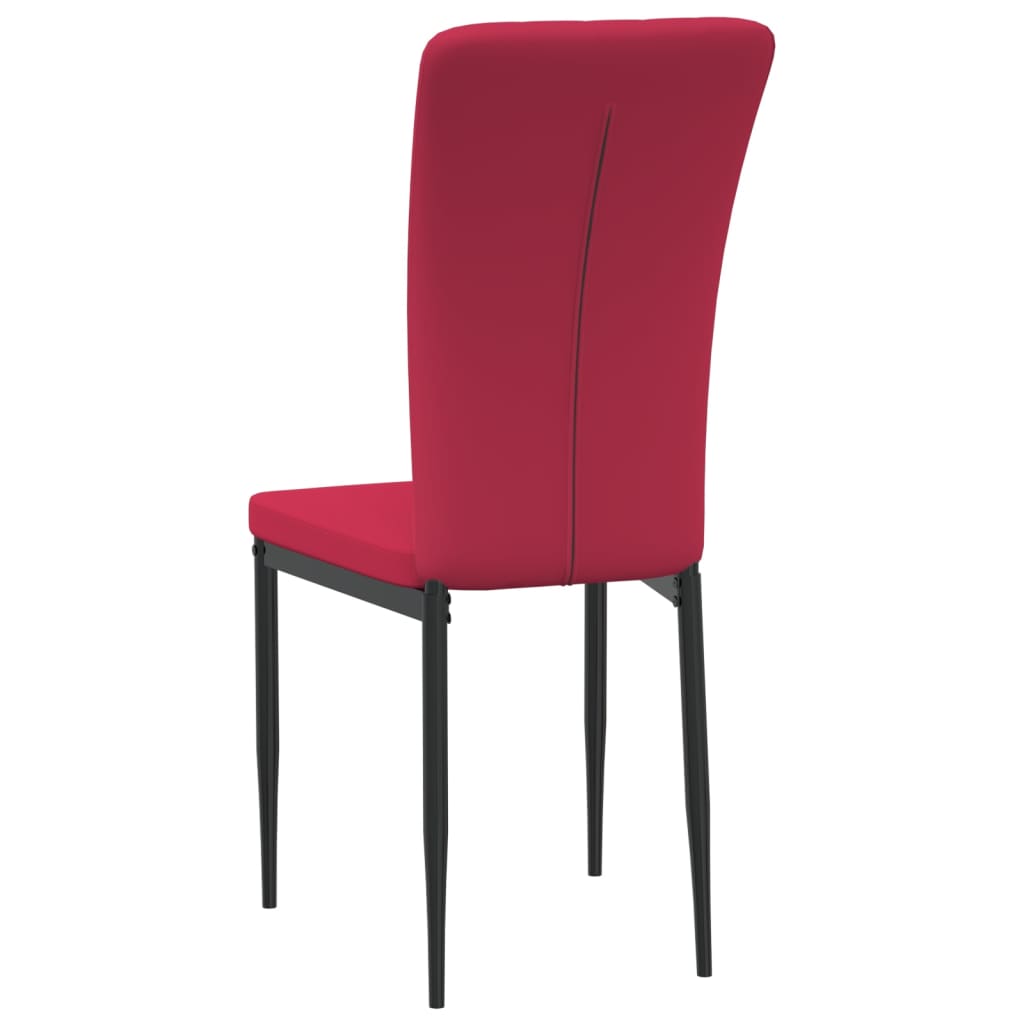 Chaises à manger lot de 2 Rouge bordeaux Velours