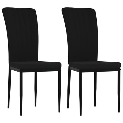 Chaises à manger lot de 2 Noir Velours