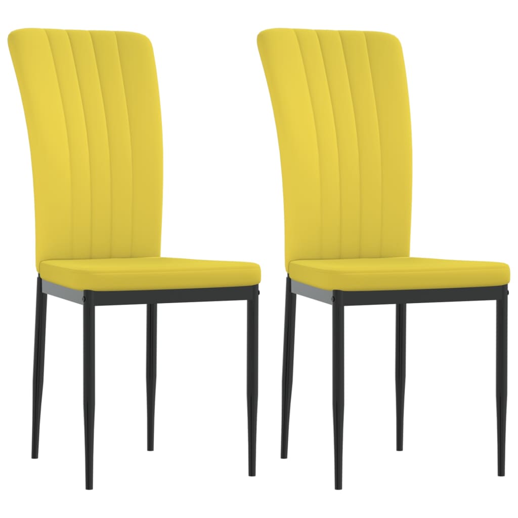 Chaises à manger lot de 2 Jaune moutarde Velours