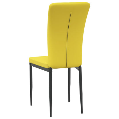 Chaises à manger lot de 2 Jaune moutarde Velours