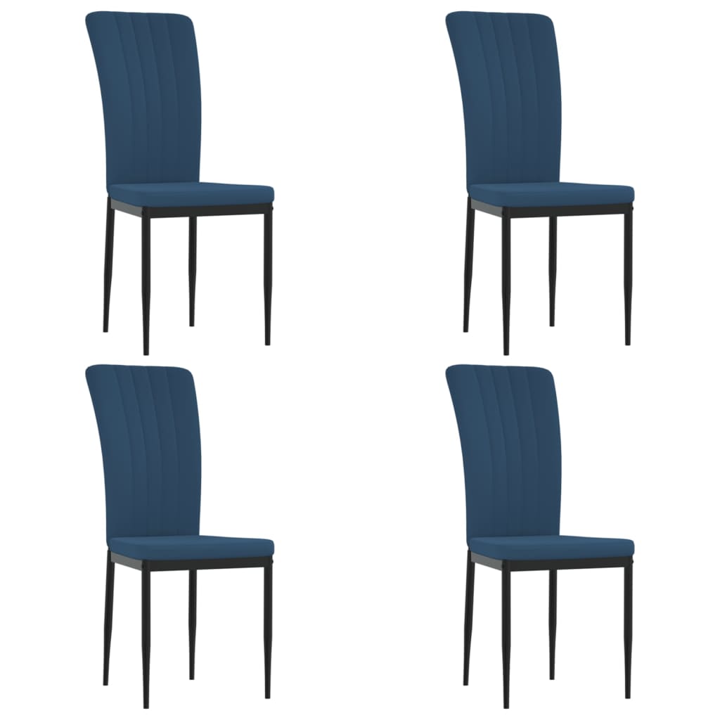 Chaises à manger lot de 4 Bleu Velours