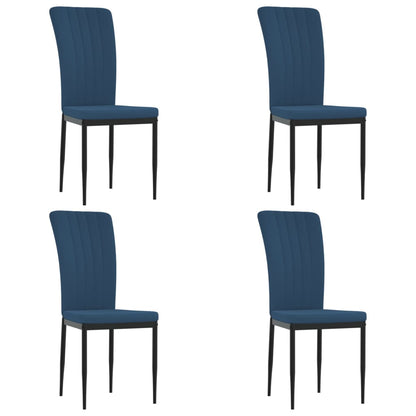 Chaises à manger lot de 4 Bleu Velours