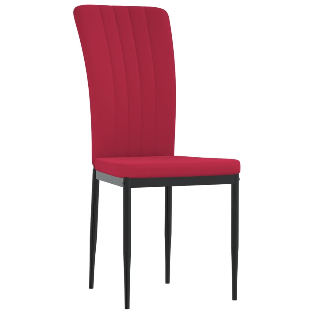 Chaises à manger lot de 4 Rouge bordeaux Velours