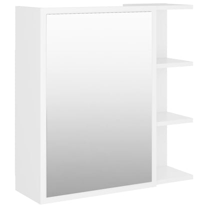 Armoire à miroir de salle de bain Blanc Bois d’ingénierie