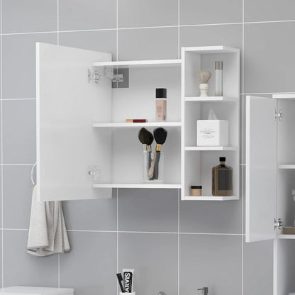 Armoire à miroir de salle de bain Blanc Bois d’ingénierie