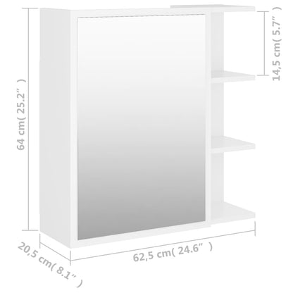 Armoire à miroir de salle de bain Blanc Bois d’ingénierie