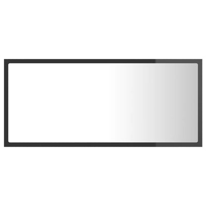 Miroir LED de salle de bain Gris brillant 90x8,5x37cm Acrylique