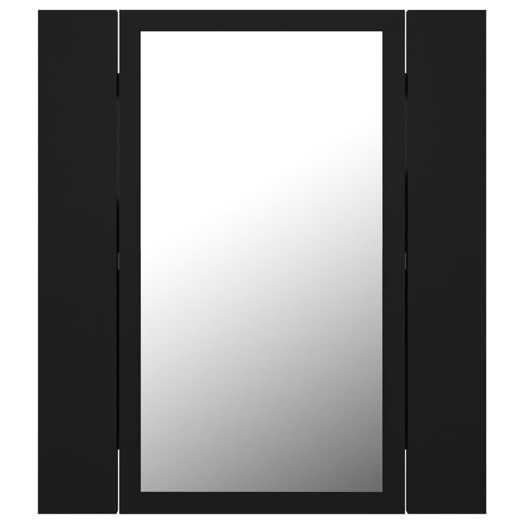 Armoire à miroir de salle de bain LED Noir 40x12x45cm Acrylique