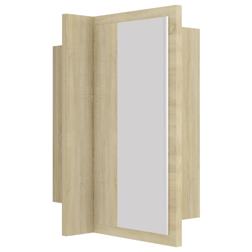 Armoire à miroir LED de bain Chêne sonoma 40x12x45 cm Acrylique