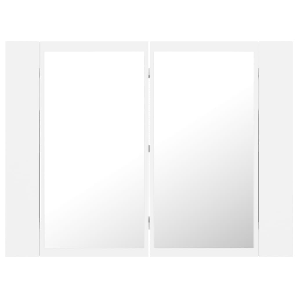 Armoire salle de bain à miroir LED Blanc 60x12x45 cm Acrylique