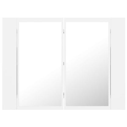 Armoire salle de bain à miroir LED Blanc 60x12x45 cm Acrylique