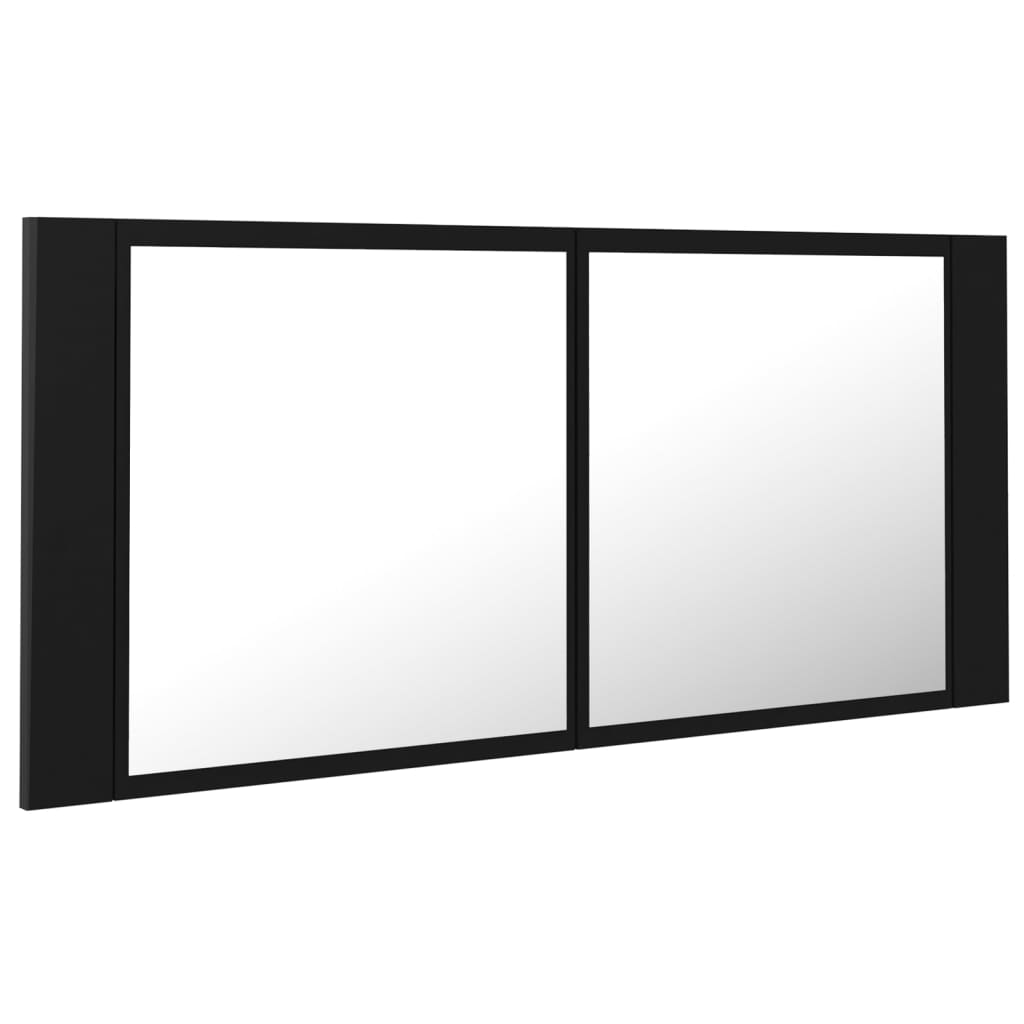 Armoire à miroir de salle de bain LED Noir 100x12x45 Acrylique