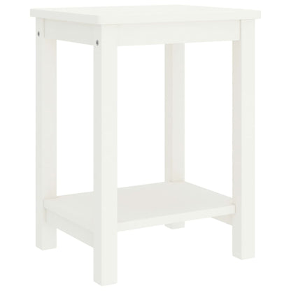 Table de chevet blanc 35x30x47 cm bois de pin massif