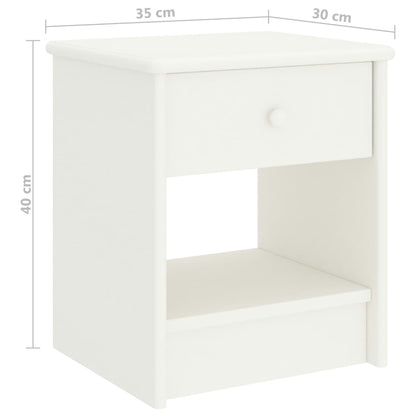 Table de chevet Blanc 35x30x40 cm Bois de pin massif