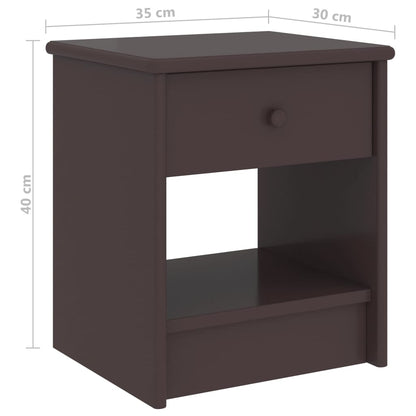 Table de chevet Marron foncé 35x30x40 cm Bois de pin massif