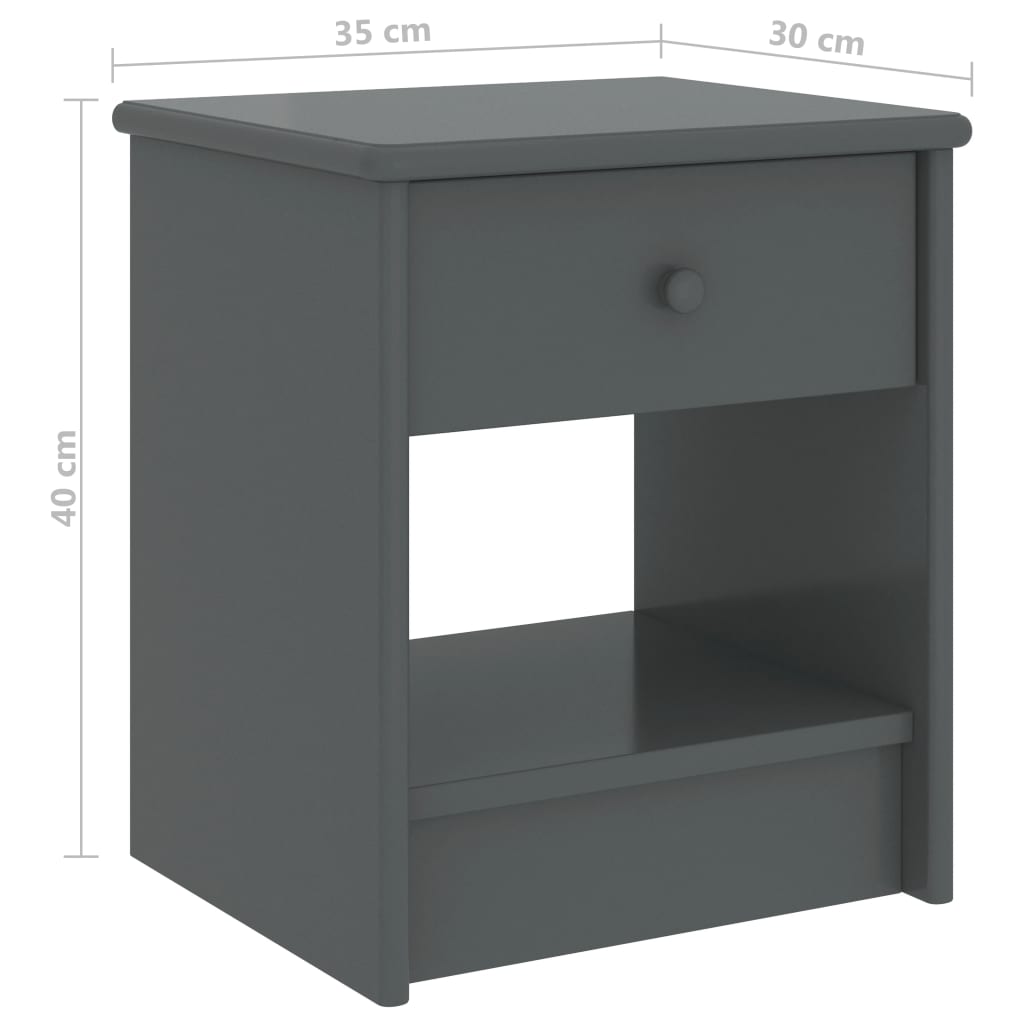 Table de chevet Gris foncé 35x30x40 cm Bois de pin massif