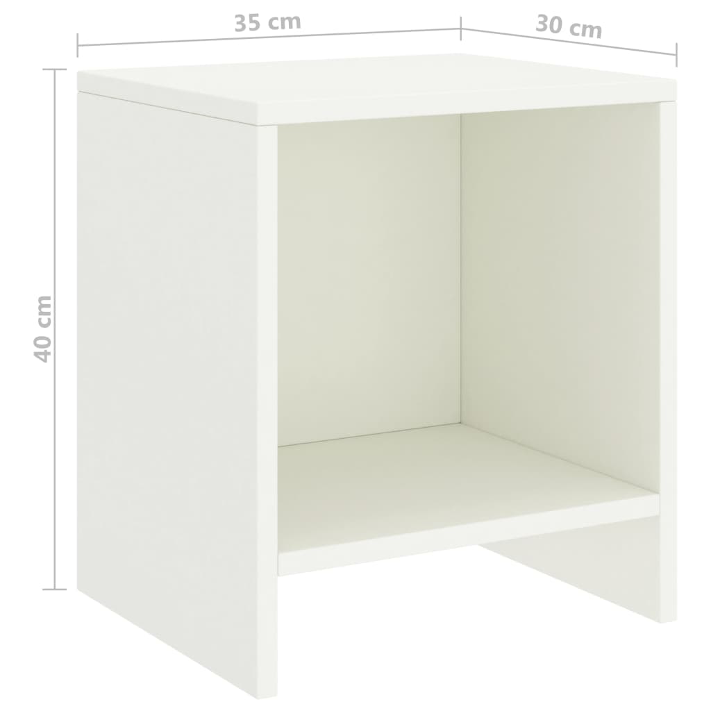 Table de chevet Blanc 35x30x40 cm Bois de pin massif