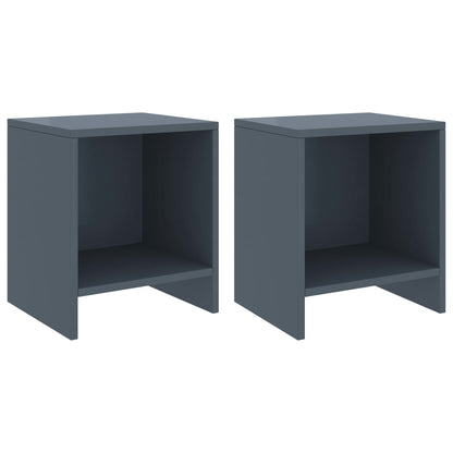 Tables de chevet 2 pcs Gris clair 35x30x40cm Bois de pin massif