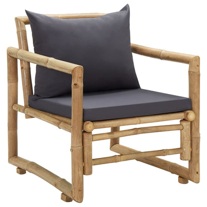 Chaises de jardin avec coussins lot de 2 Bambou