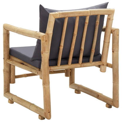 Chaises de jardin avec coussins lot de 2 Bambou