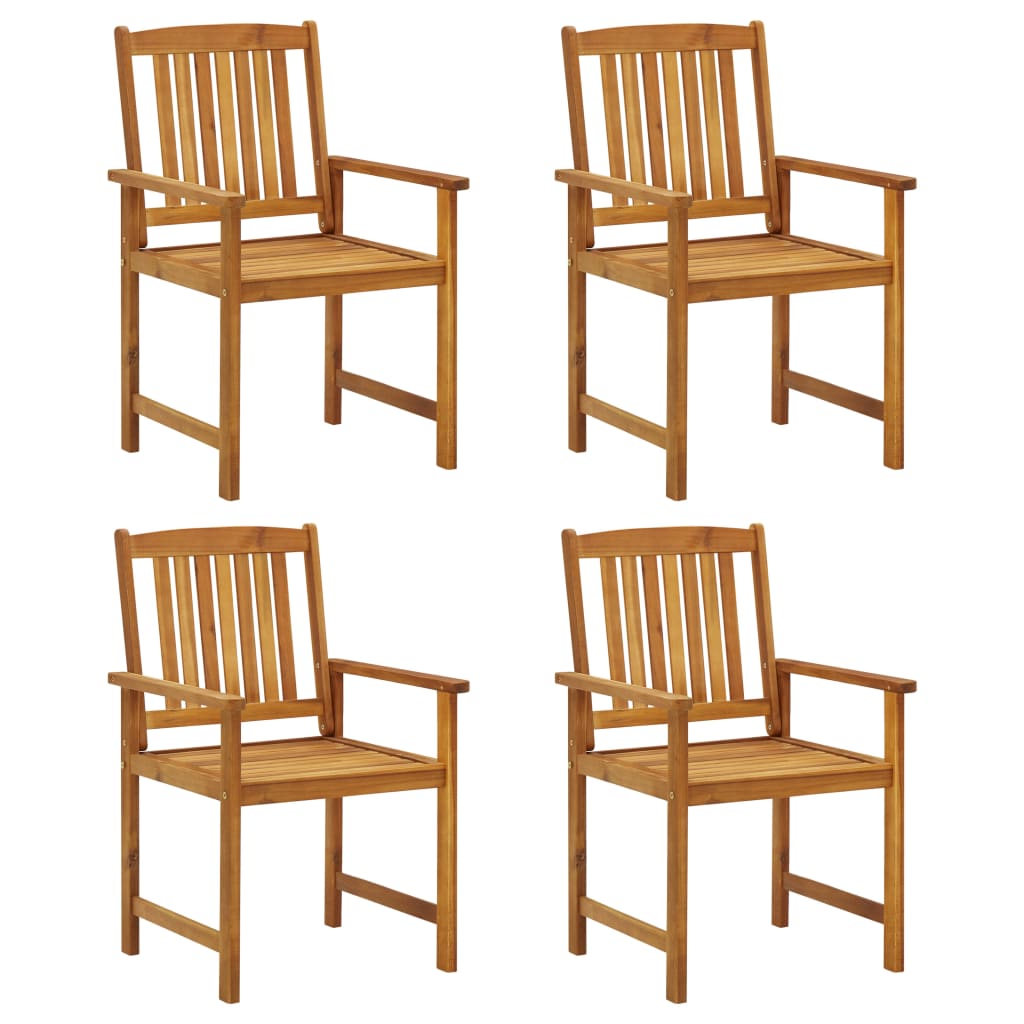 Chaises de jardin avec coussins lot de 4 Bois d'acacia massif