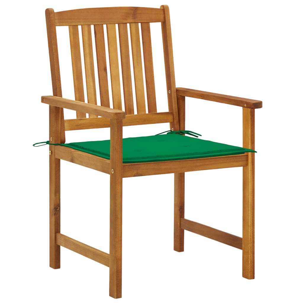 Chaises de jardin avec coussins lot de 2 Bois d'acacia massif