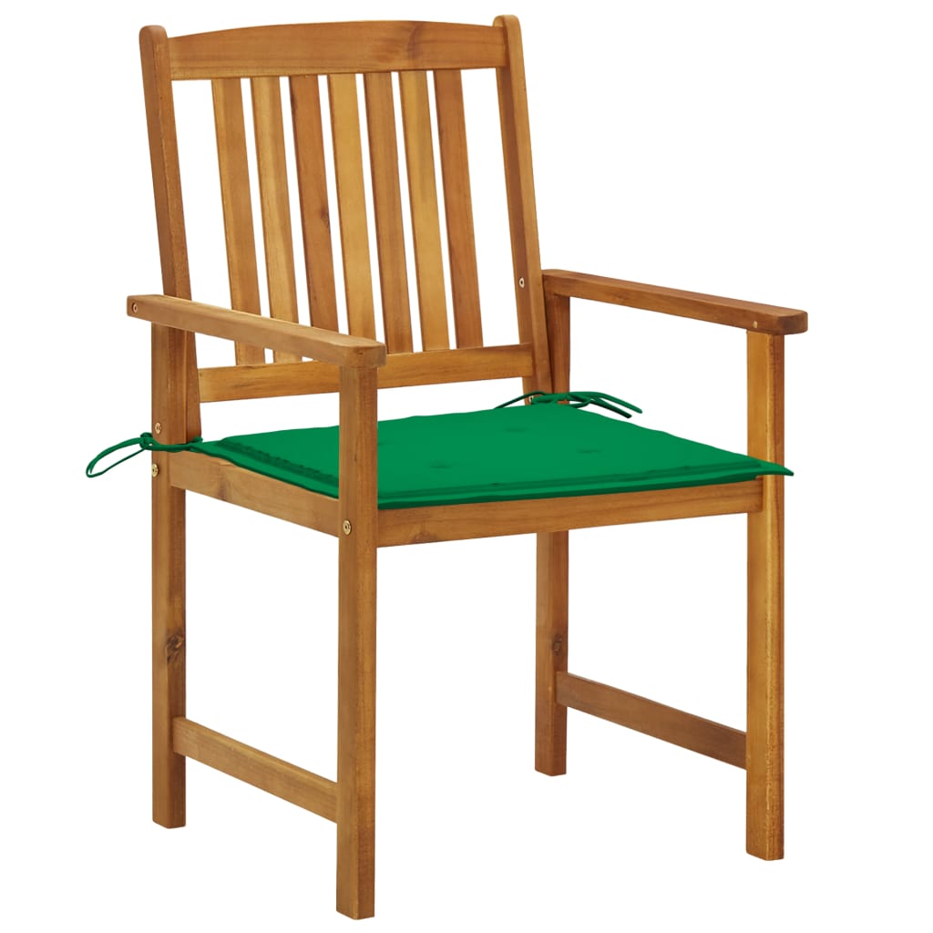 Chaises de jardin avec coussins lot de 4 Bois d'acacia massif