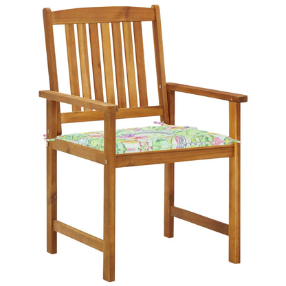 Chaises de jardin avec coussins lot de 4 Bois d'acacia massif