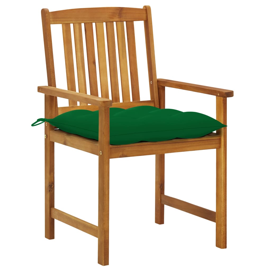 Chaises de jardin avec coussins lot de 2 Bois d'acacia massif