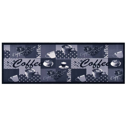 Tapis de sol de cuisine lavable Bleu café 45x150 cm