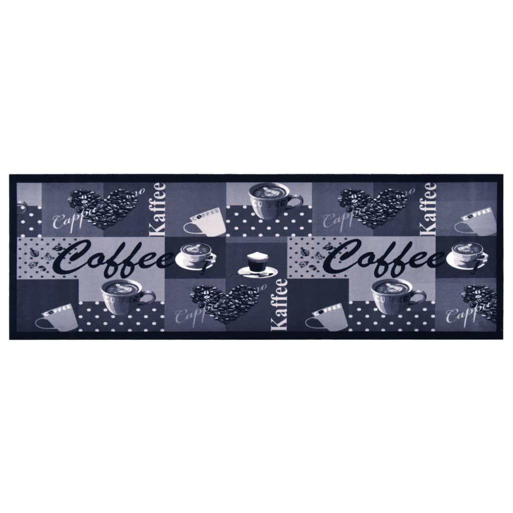 Tapis de cuisine lavable Bleu café 60x180 cm