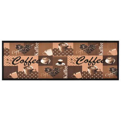 Tapis de sol de cuisine lavable Marron café 45x150 cm