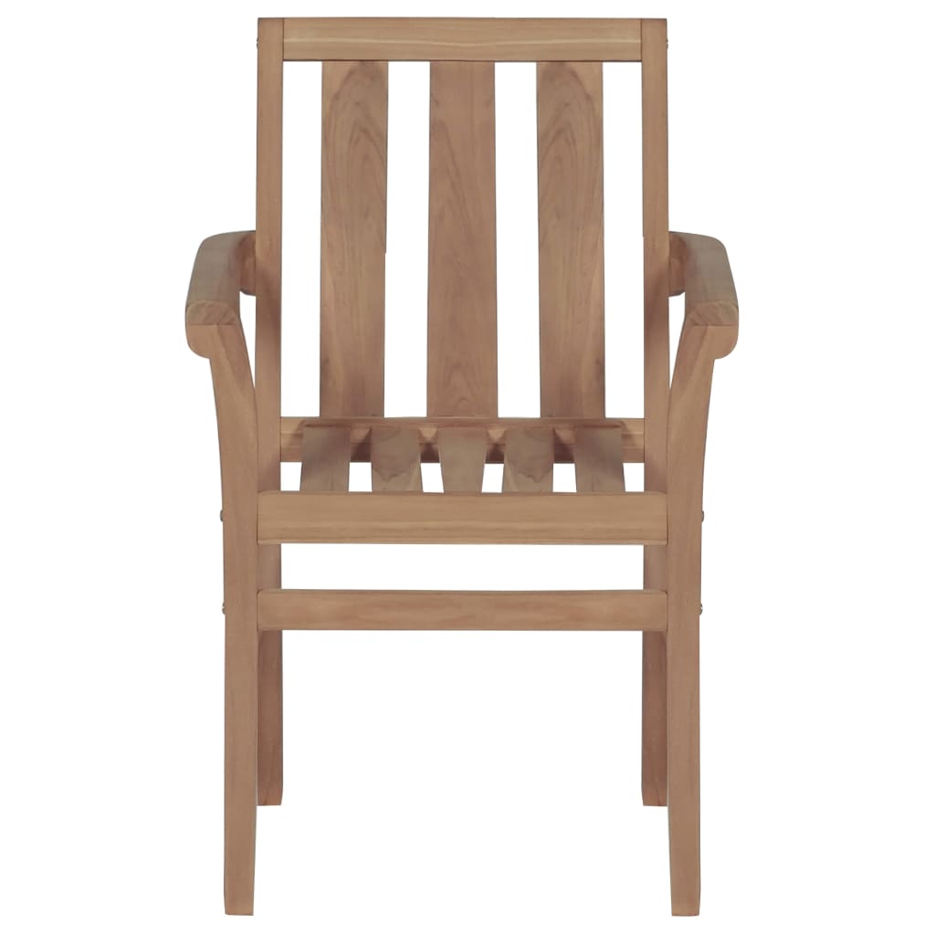 Chaises de jardin lot de 2 et coussins beige Bois teck massif