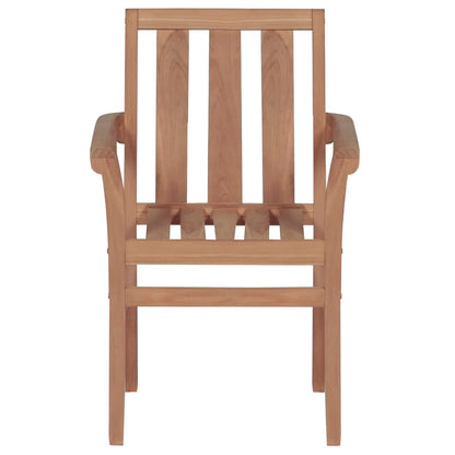 Chaises de jardin lot de 2 et coussins beige Bois teck massif