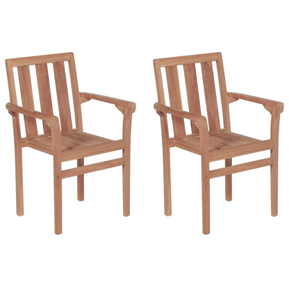 Chaises de jardin lot de 2 et coussins anthracite Bois de teck