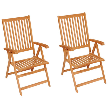 Chaises de jardin lot de 2 et coussins anthracite Bois de teck