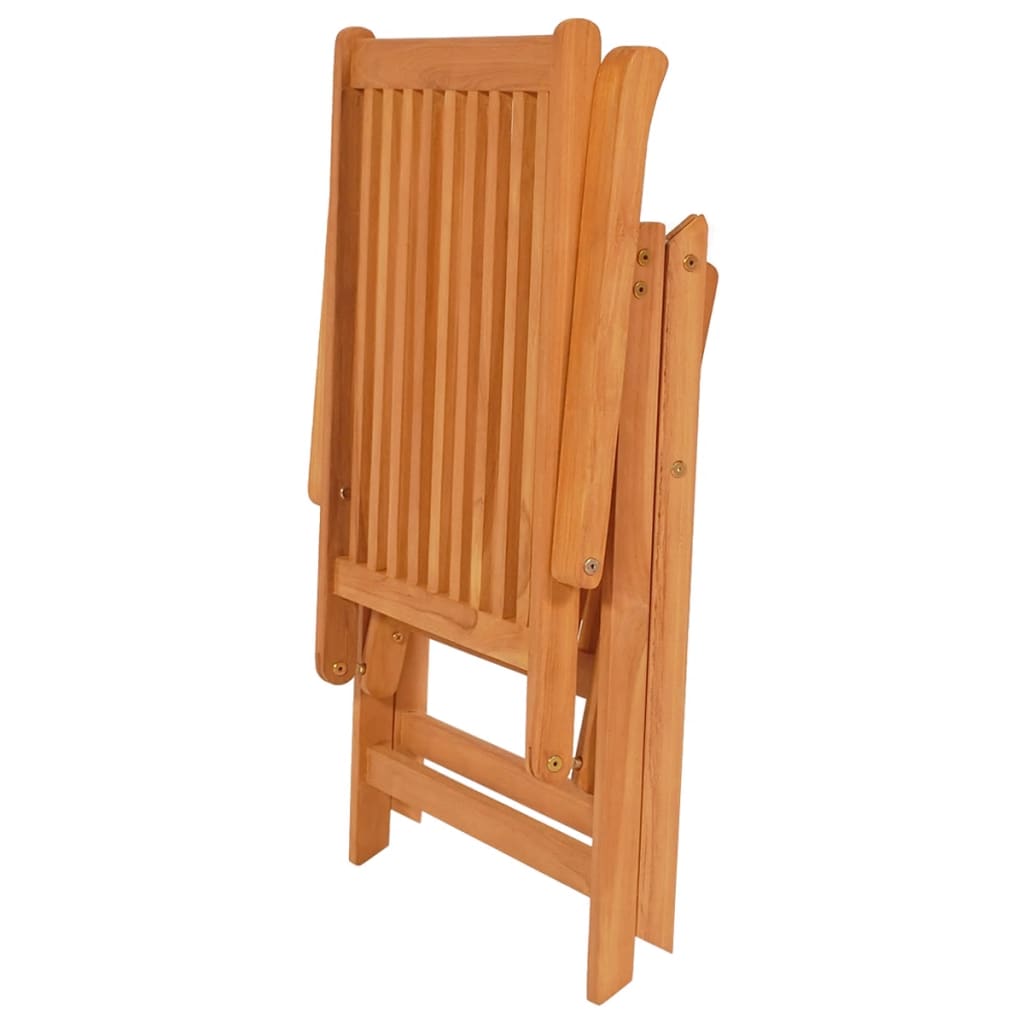 Chaises de jardin lot de 2 et coussins crème Bois teck massif