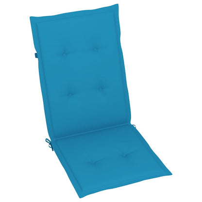 Chaises de jardin lot de 2 et coussins bleu Bois de teck