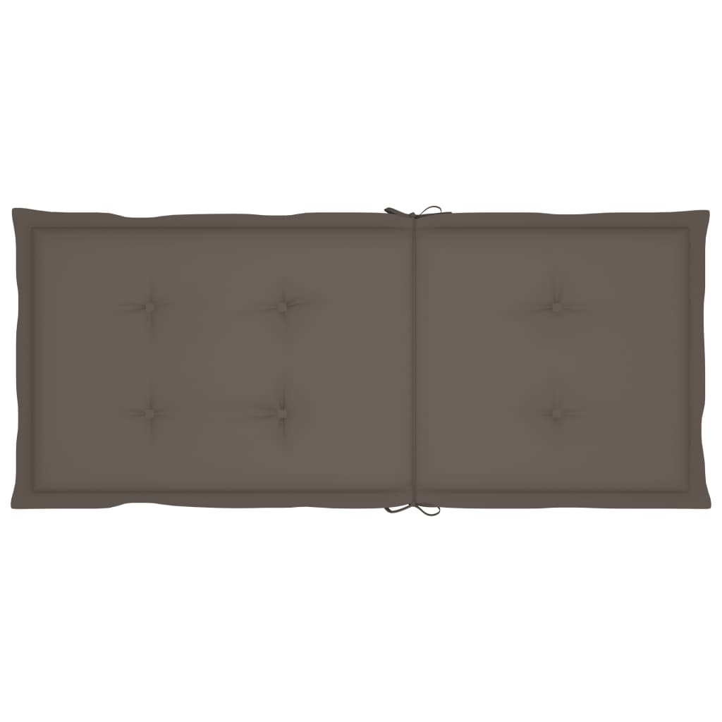 Chaises de jardin lot de 2 et coussins taupe Bois teck massif