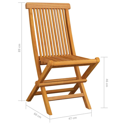 Chaises de jardin et coussins beige lot de 2 Bois teck massif