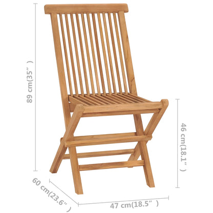 Chaises de jardin et coussins beige lot de 2 Bois teck massif