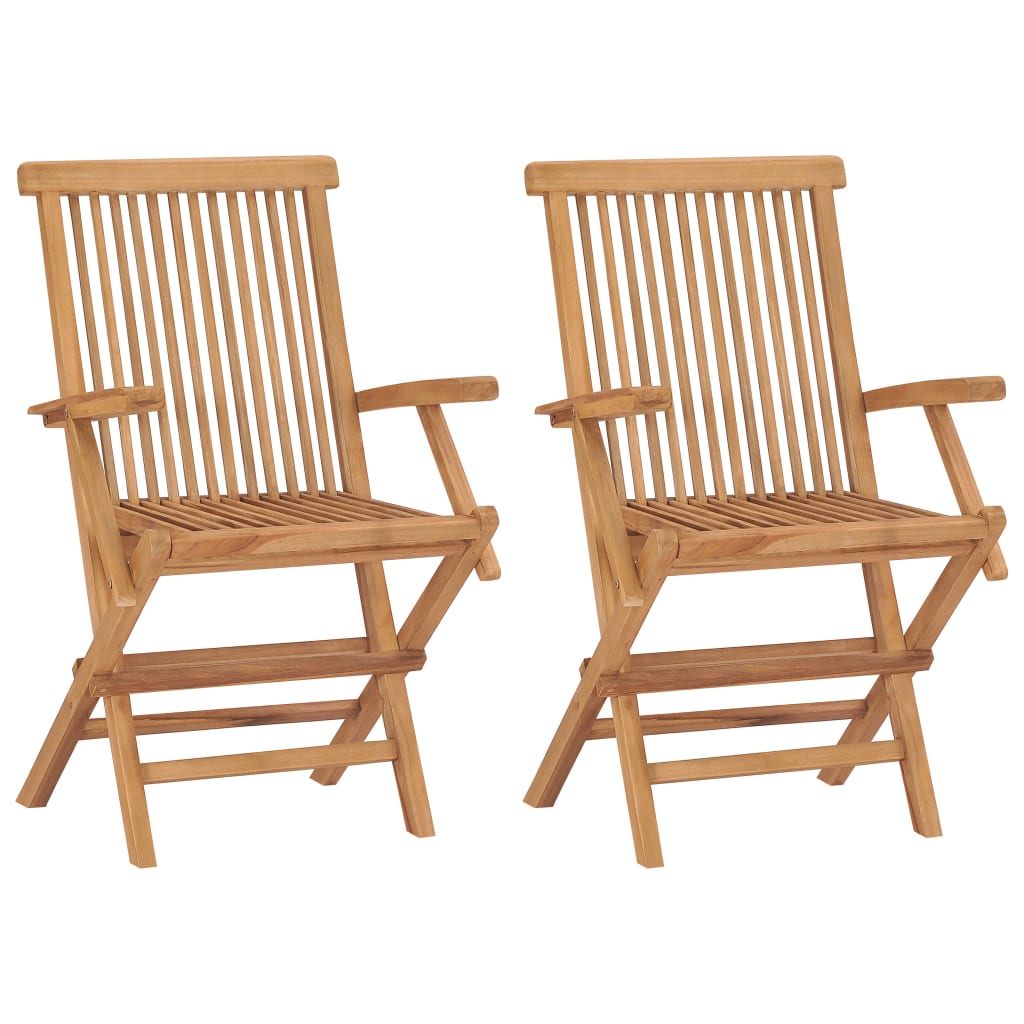 Chaises de jardin et coussins anthracite lot de 2 Bois de teck