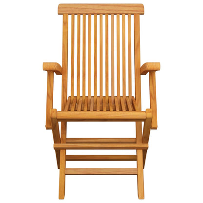 Chaises de jardin avec coussins crème lot de 3 Bois teck massif