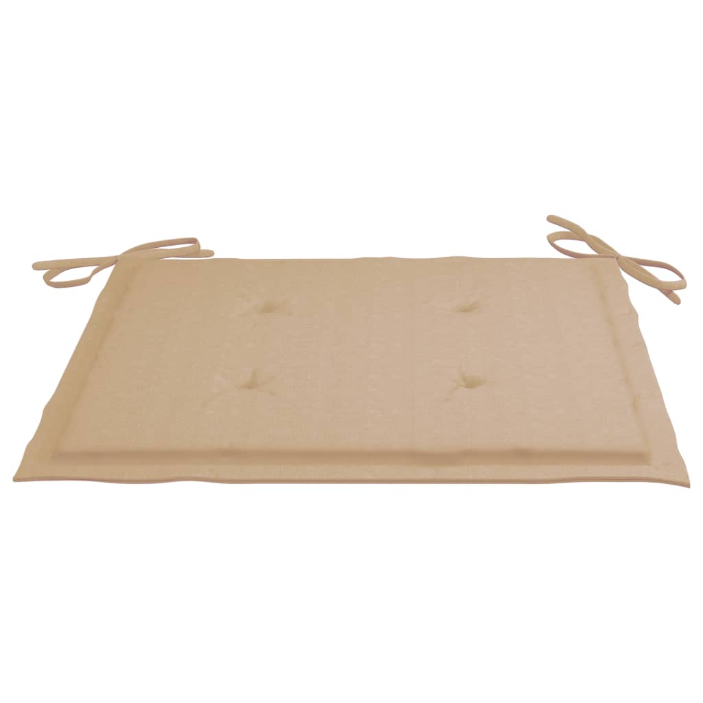 Chaises de jardin avec coussins beige lot de 6 Bois teck massif