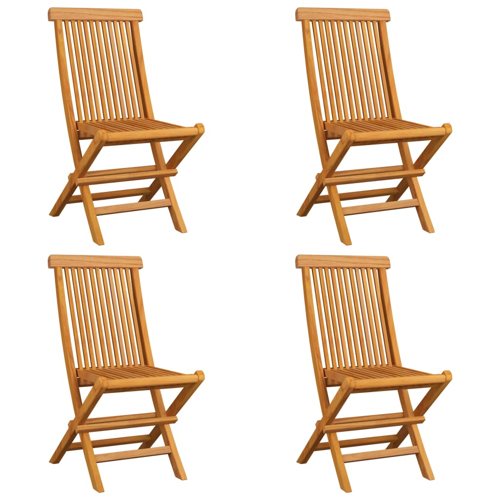 Chaises de jardin et coussins anthracite lot de 4 Bois de teck