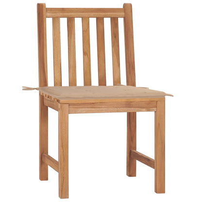 Chaises de jardin lot de 2 avec coussins Bois de teck massif